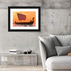 Viking Longship at Dusk Wall Art