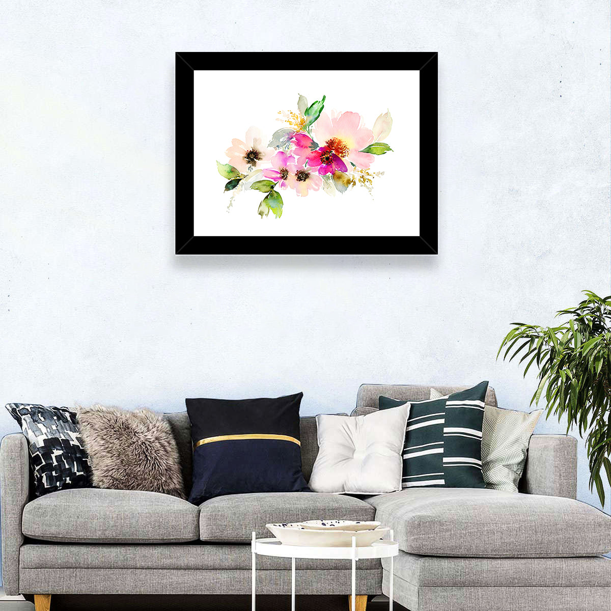 Delicate Pink Floral Watercolor Wall Art