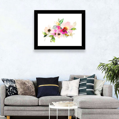 Delicate Pink Floral Watercolor Wall Art