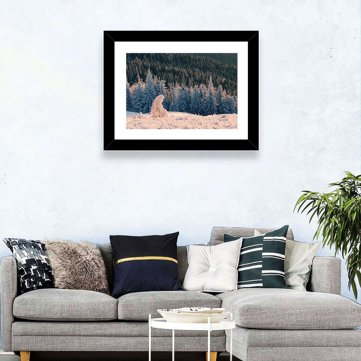 Carpathian Forest at Golden Hour Wall Art in a room, landscape