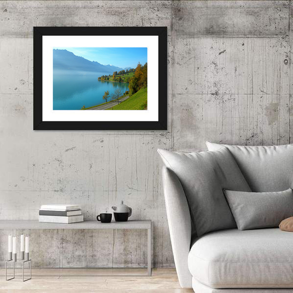 Lake Brienz Misty Shoreline Wall Art