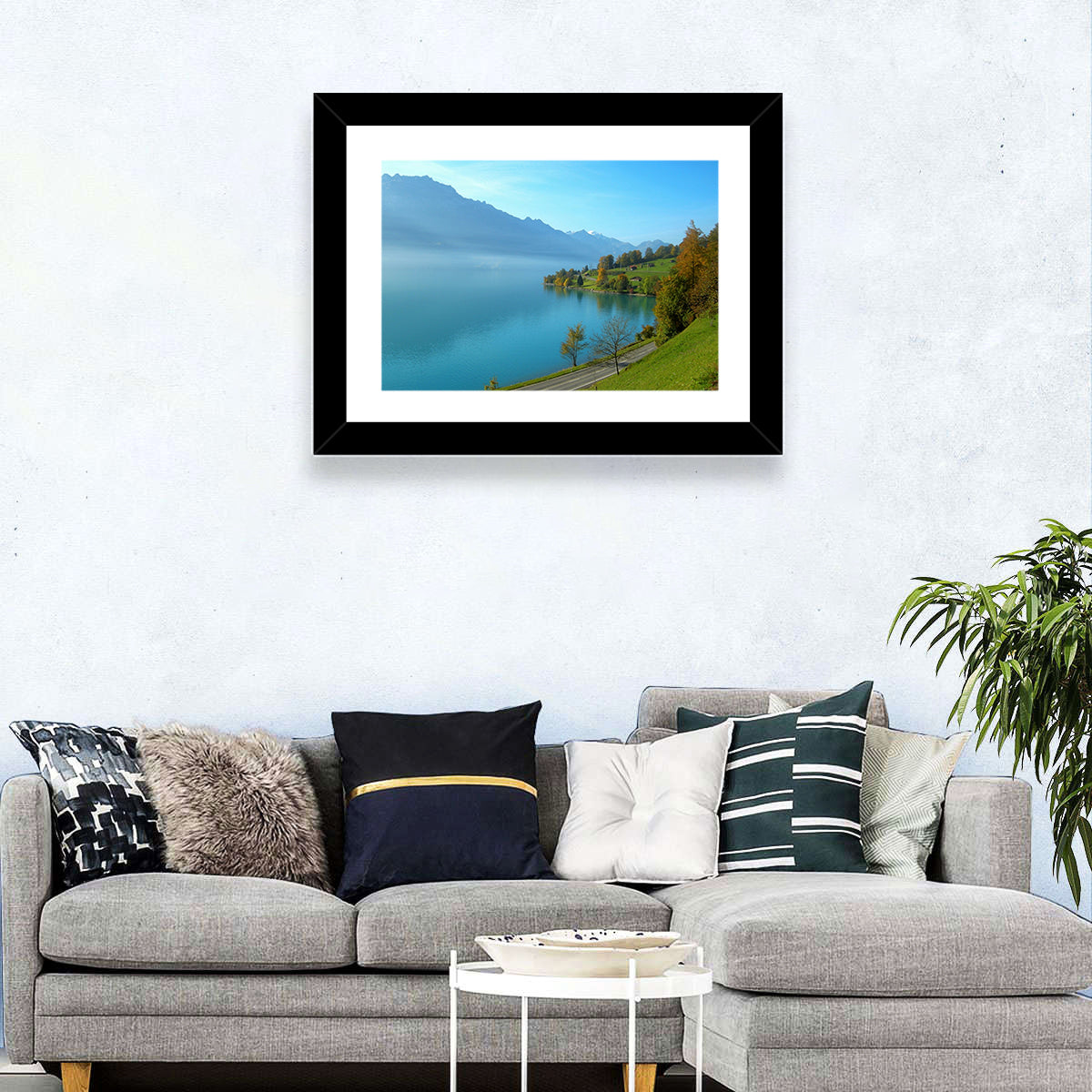 Lake Brienz Misty Shoreline Wall Art