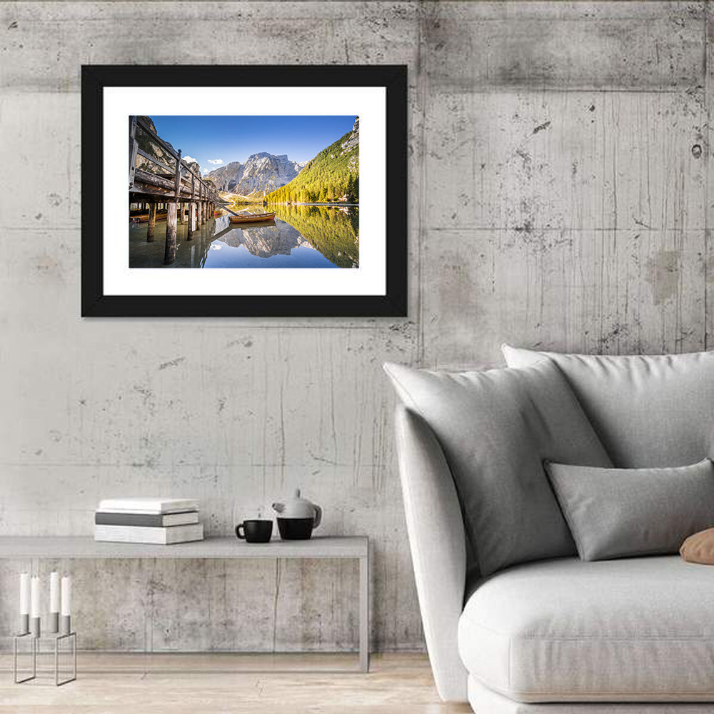 Lago Di Braies Pier Wall Art