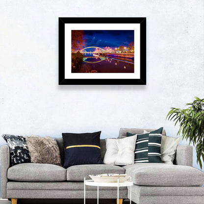 Lovers Bridge Nightscape Wall Art