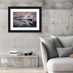 Swing-wing Fighter Jet Over Mountains Wall Art
