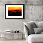 Gnarled Tree at African Sunset Wall Art