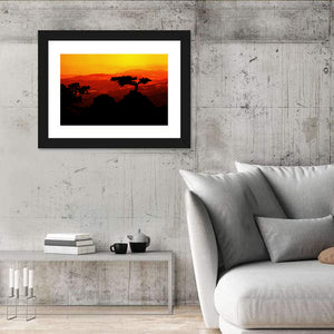 African Sunset Landscape Wall Art