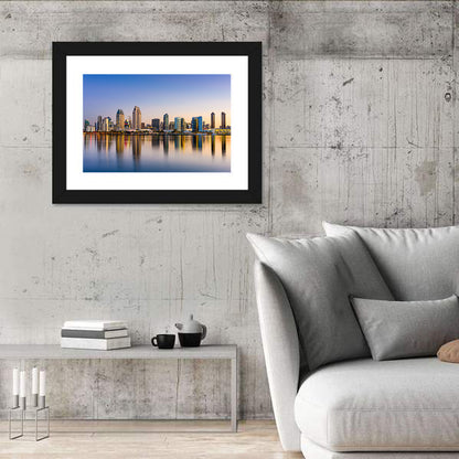 San Diego Skyline at Golden Dusk Wall Art