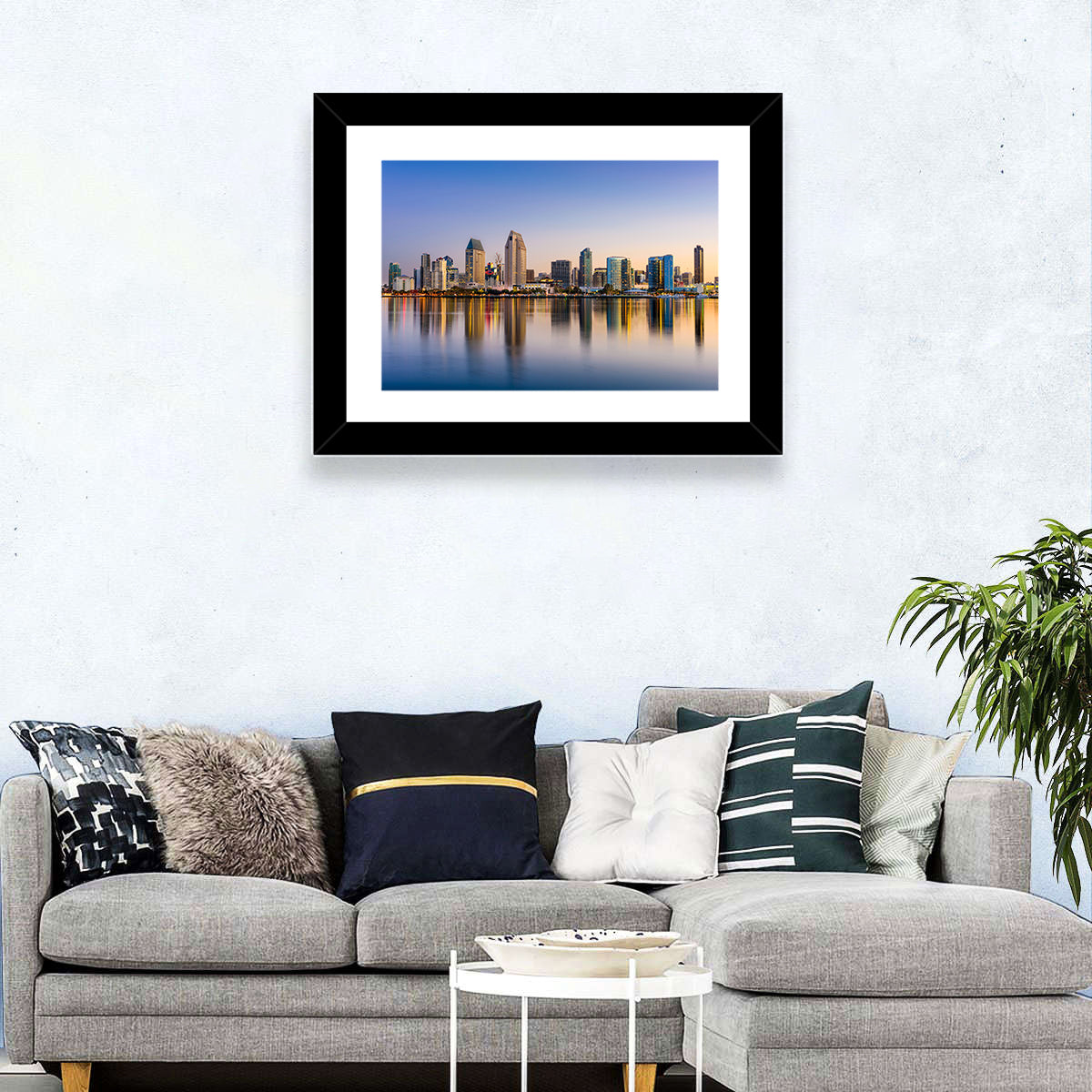 San Diego Skyline at Golden Dusk Wall Art
