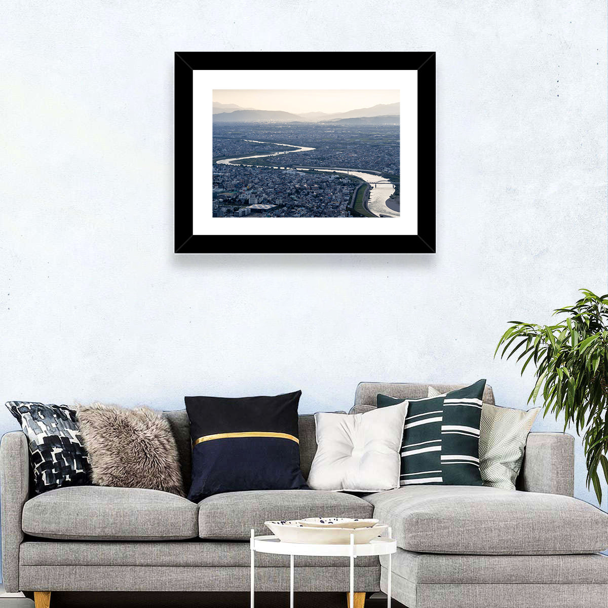 Gifu Aerial River View Wall Art