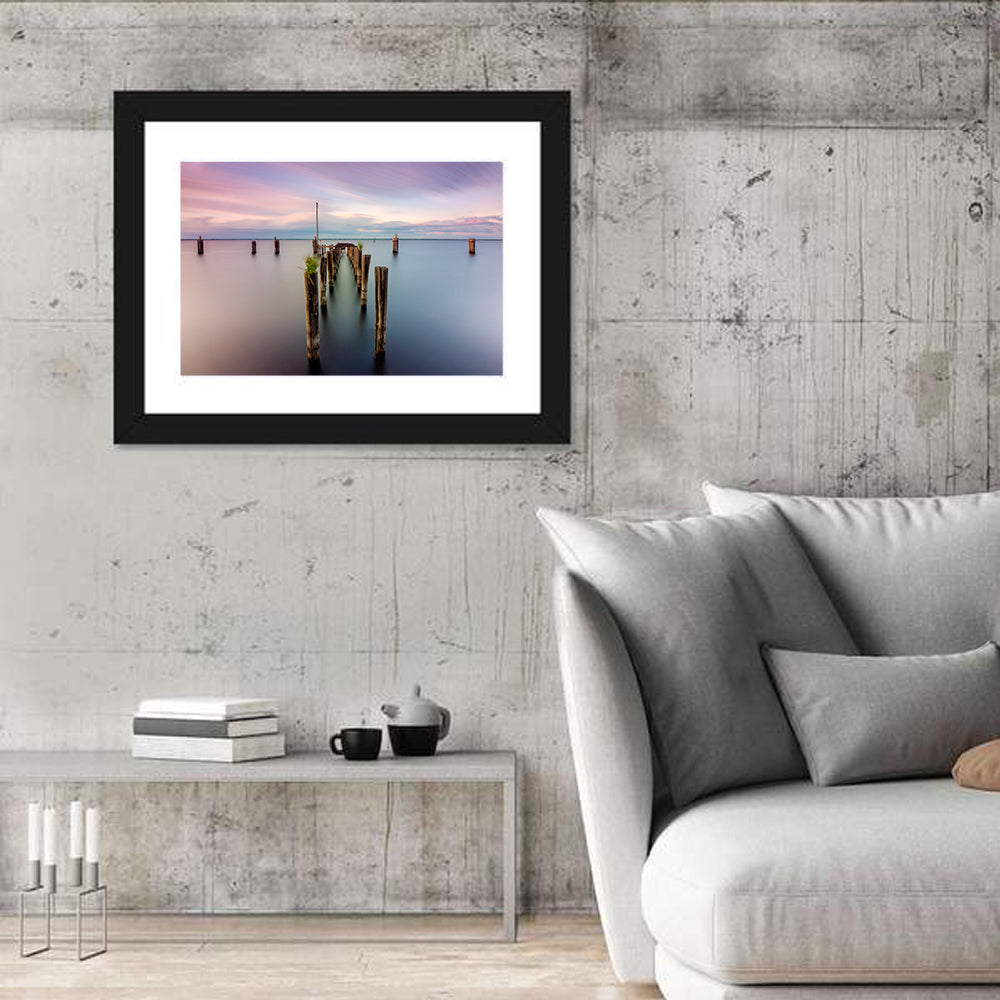 Lake Monroe Pier at Dusk Wall Art