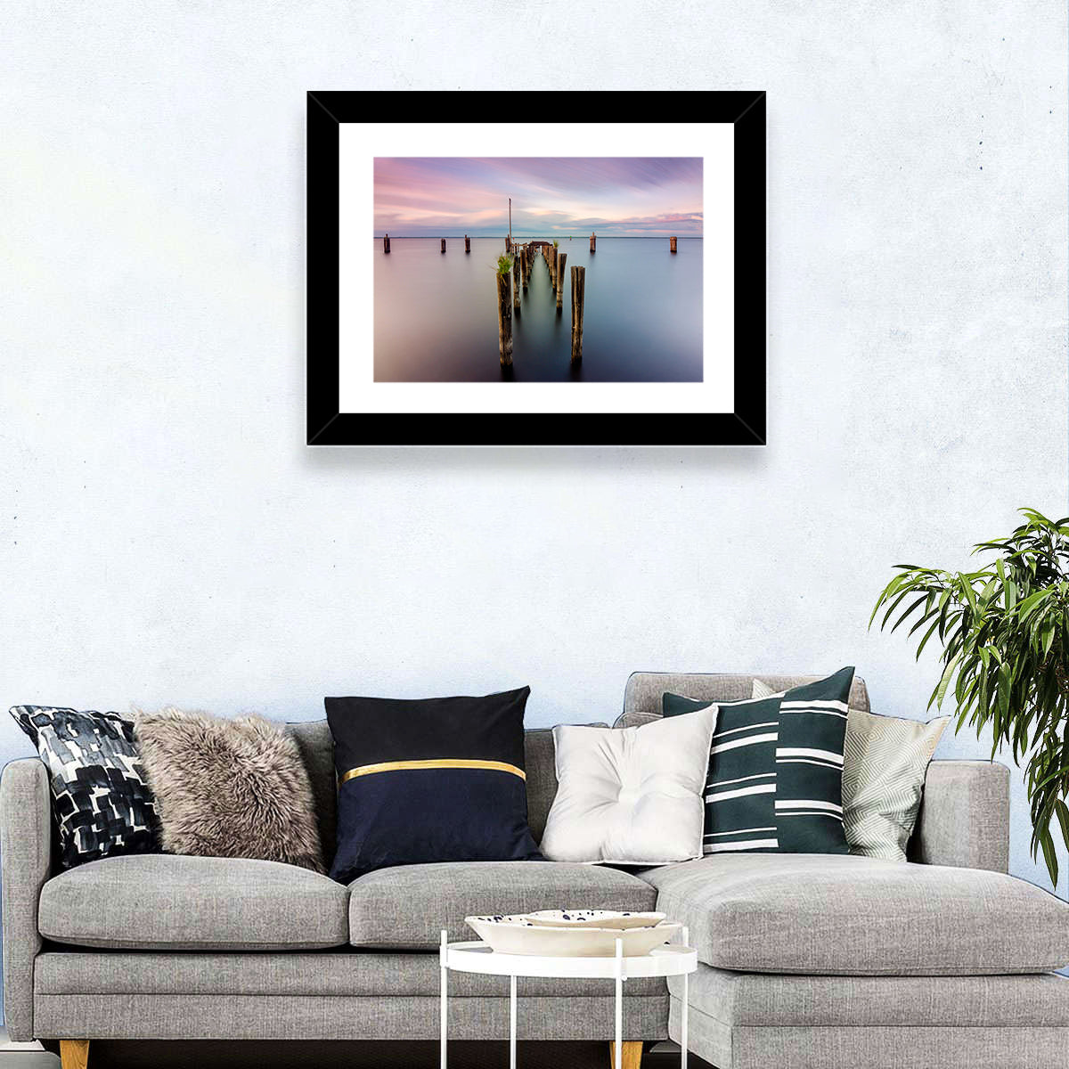 Lake Monroe Pier at Dusk Wall Art