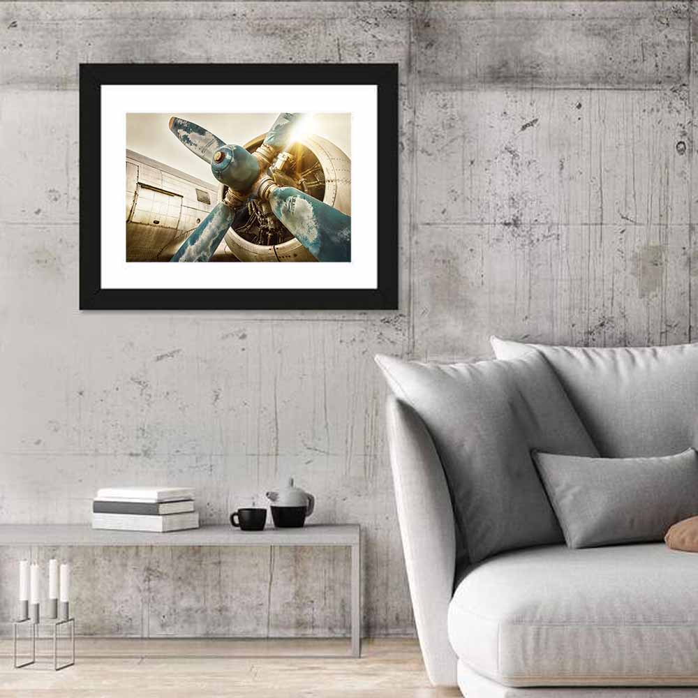 Vintage Airplane Propeller Close-up Wall Art