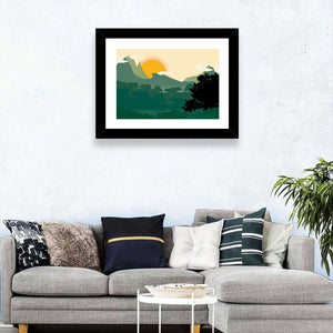 Digital Mountains Forest Wall Art