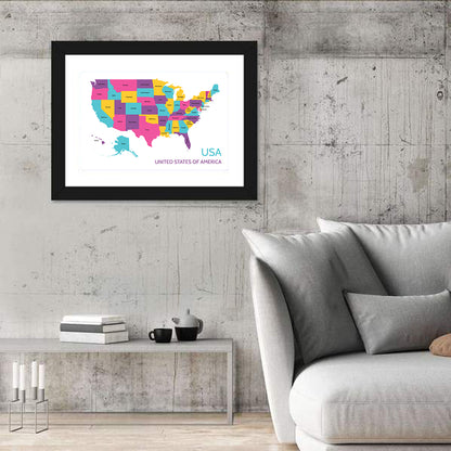 Detailed United States Map Wall Art