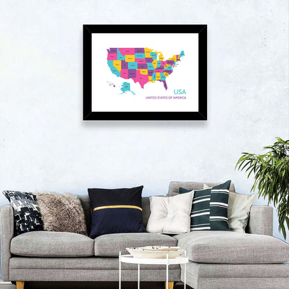 Detailed United States Map Wall Art