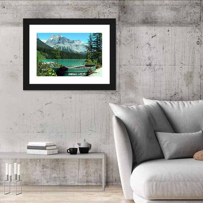 Green Rowboat at Emerald Lake Wall Art