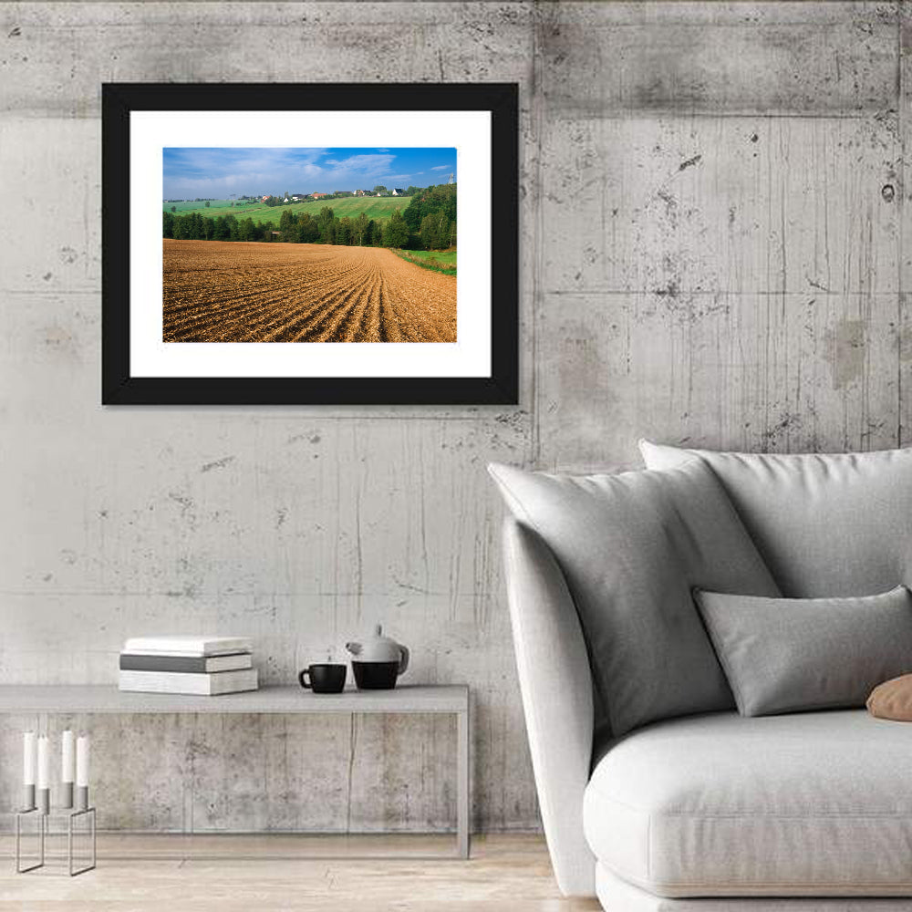Kansas Wheat Fields Wall Art in a room, landscape