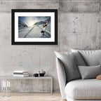 Snowboard on Snow-covered Mountain Slope Wall Art