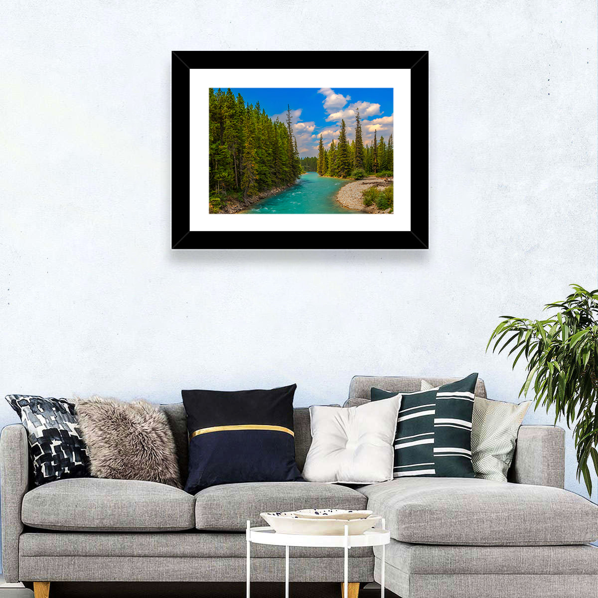 Pipestone River Wall Art in a room, landscape