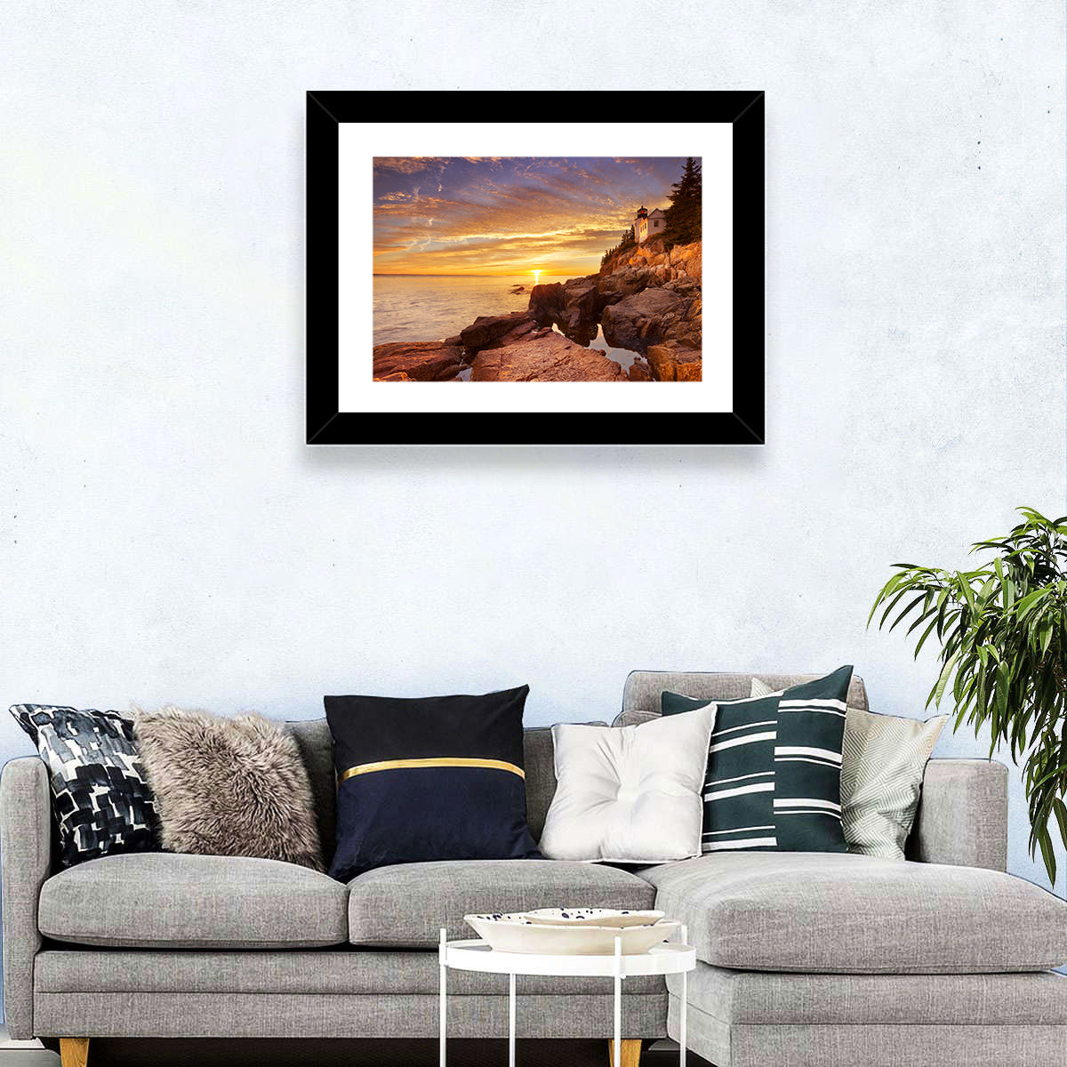 Bass Harbor Head Light at Sunset Wall Art