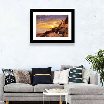 Bass Harbor Head Light at Sunset Wall Art