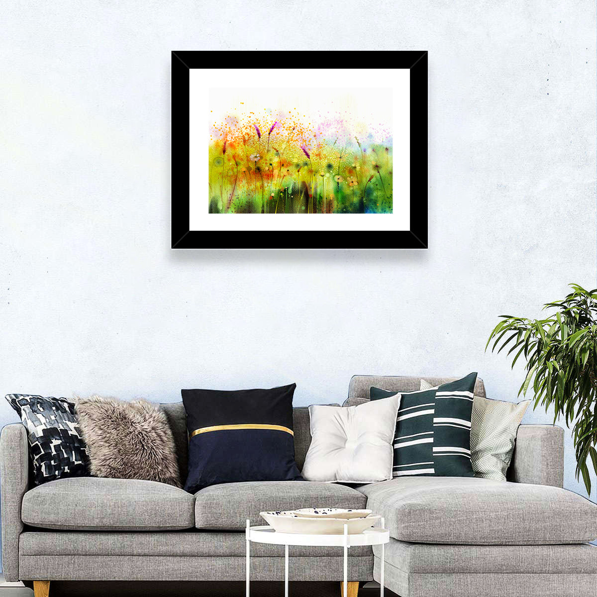 Cosmos Wildflowers Watercolor Wall Art
