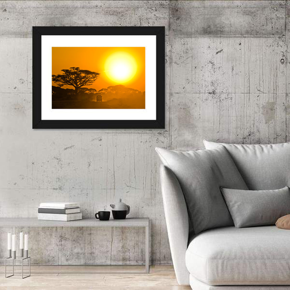 Jeep on Savannah at Sunset Wall Art