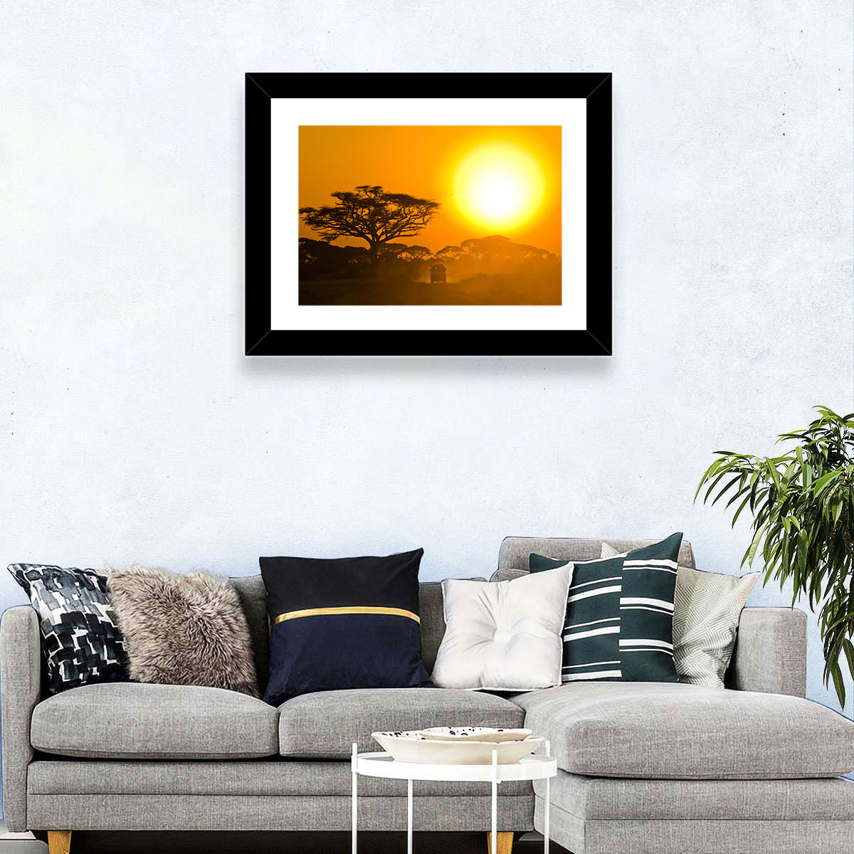 Jeep on Savannah at Sunset Wall Art