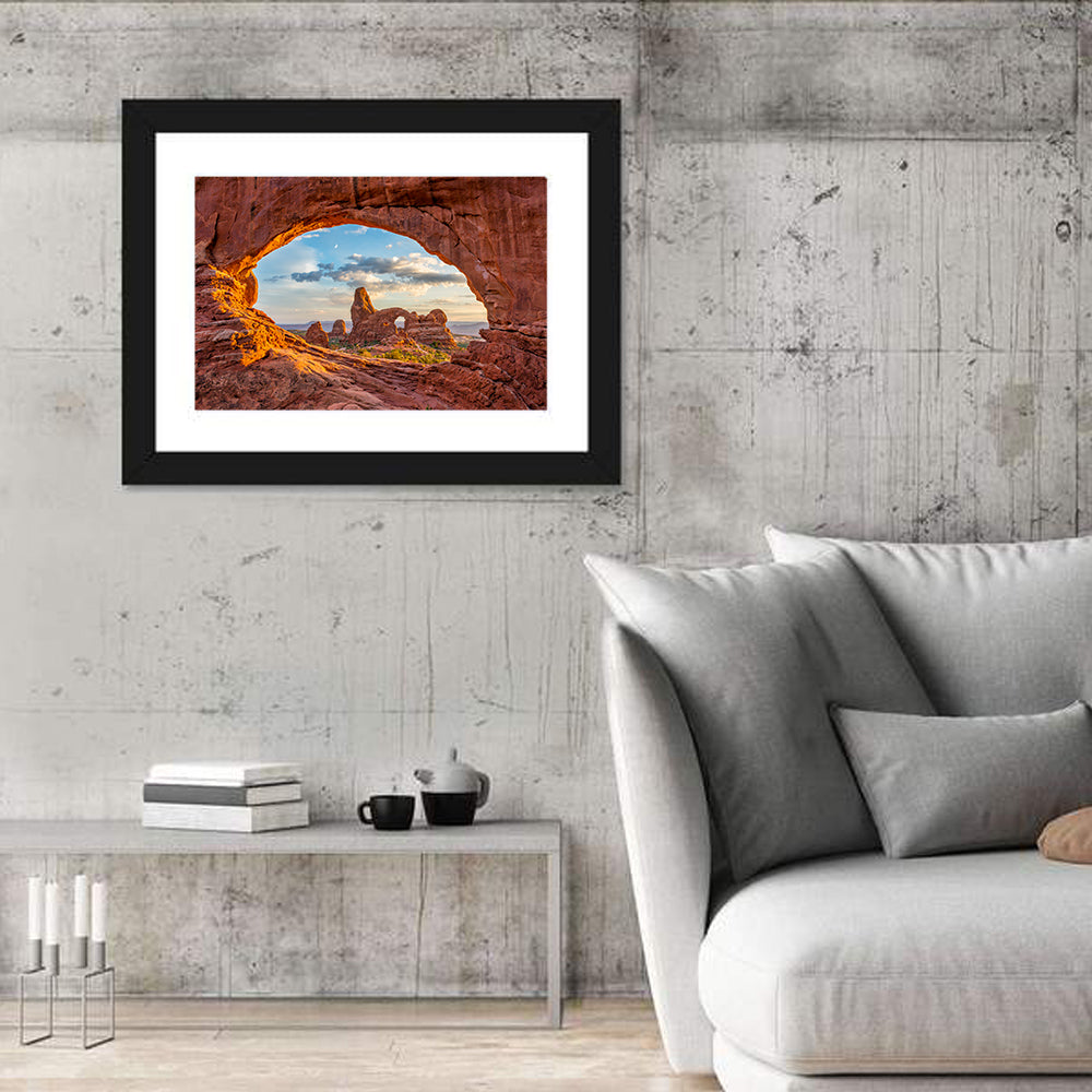 Turret Arch Through North Window Wall Art in a room, landscape