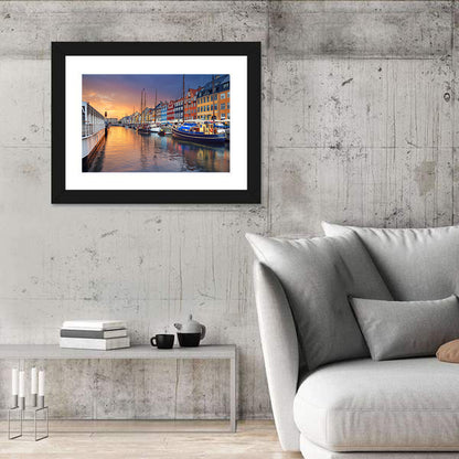 Nyhavn Canal at Sunset Wall Art