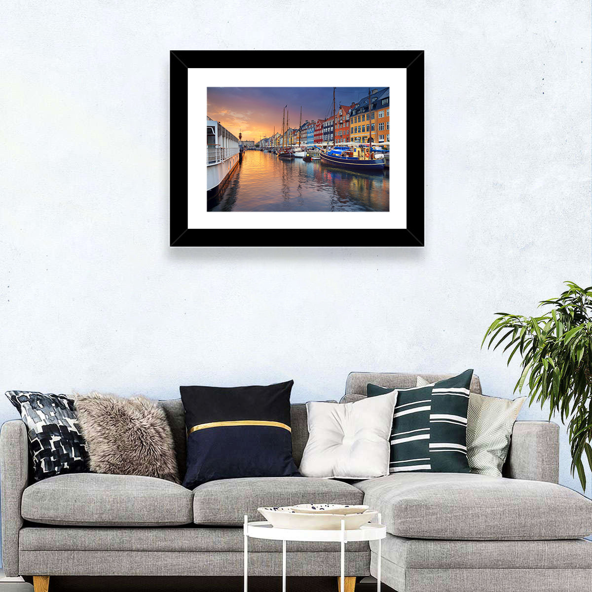 Nyhavn Canal at Sunset Wall Art