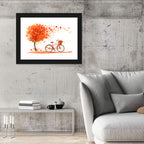Autumn Bicycle Illustration Wall Art