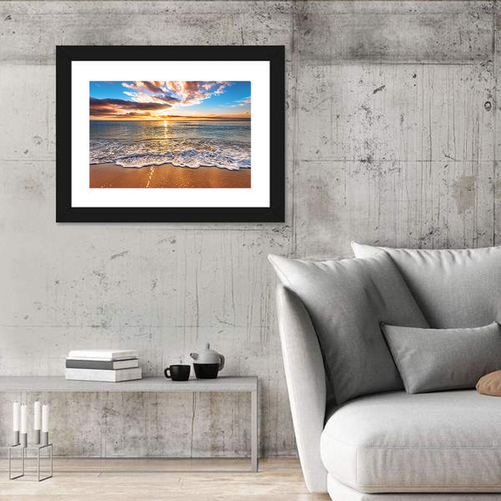 Golden Beach Sunrise Wall Art