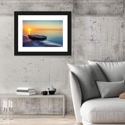 Rowboat Sunrise Seascape Wall Art