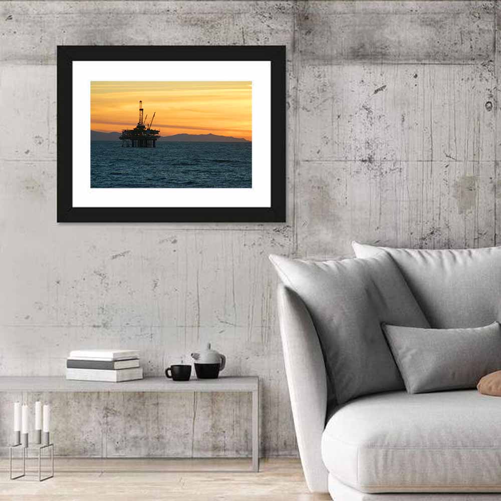 California Oil Rig at Sunset Wall Art