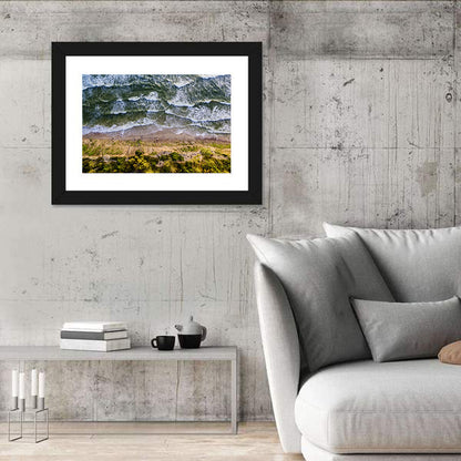 Aerial Waves Over Sandy Cliff Wall Art