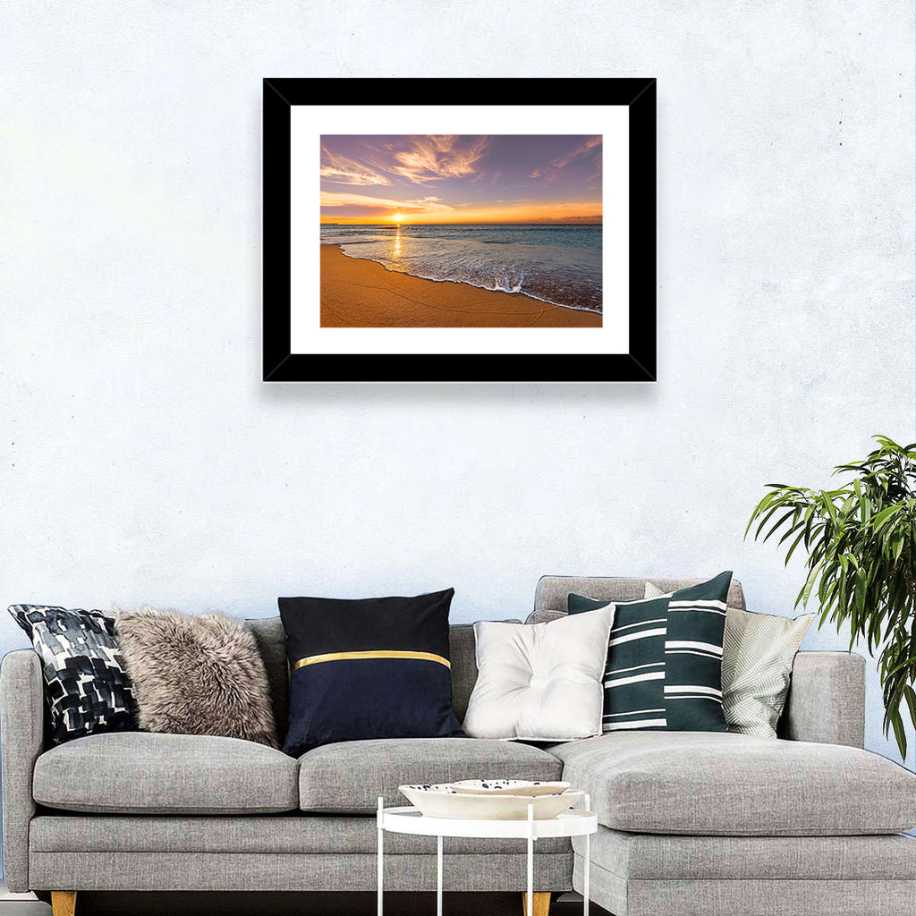 Sunrise Over Ocean Beach Wall Art