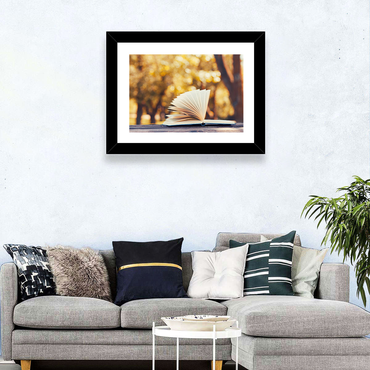 Open Book in Golden Autumn Light Wall Art