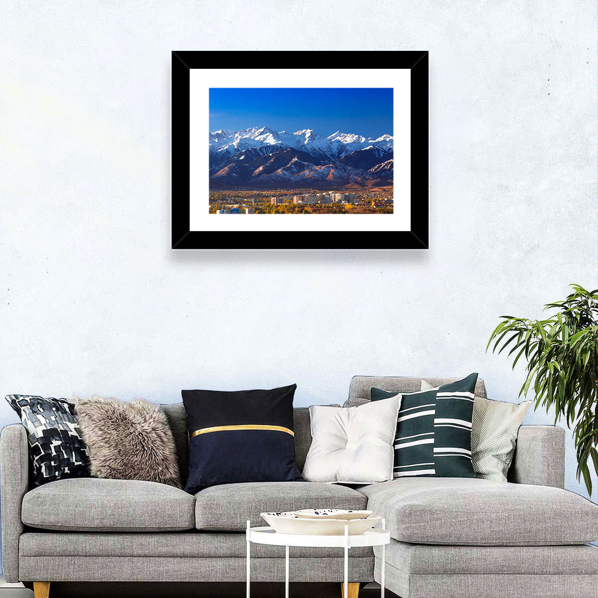 Almaty Snow-capped Trans-ili Alatau Wall Art in a room, landscape