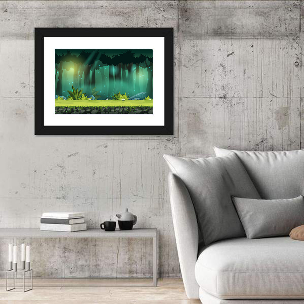 Enchanted Digital Forest Landscape Wall Art