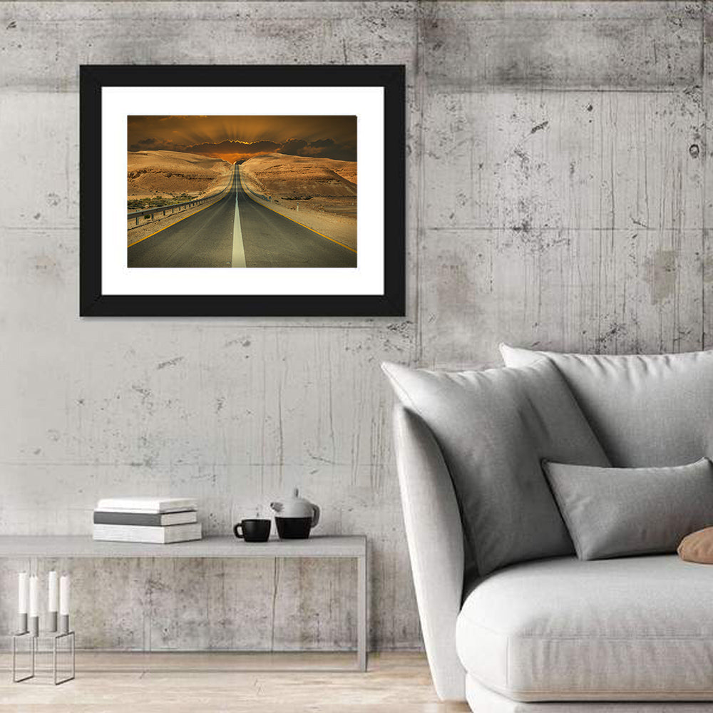 Negev Road at Sunset Wall Art in a room, landscape