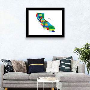 State Of California Map Wall Art