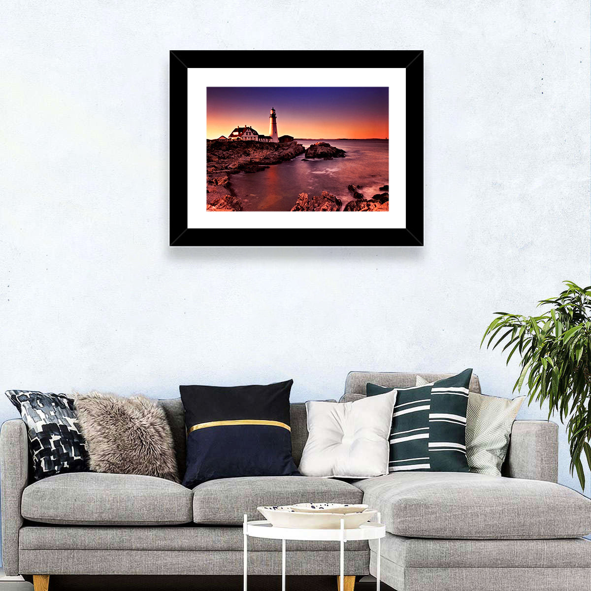 Portland Head Light at Dusk Wall Art