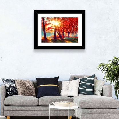 Autumn Park Sunrise Wall Art