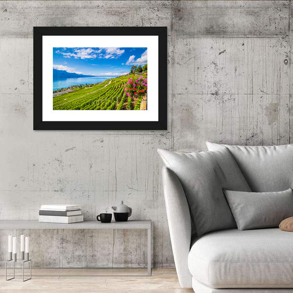 Lavaux Vineyard Terraces Over Lake Geneva Wall Art