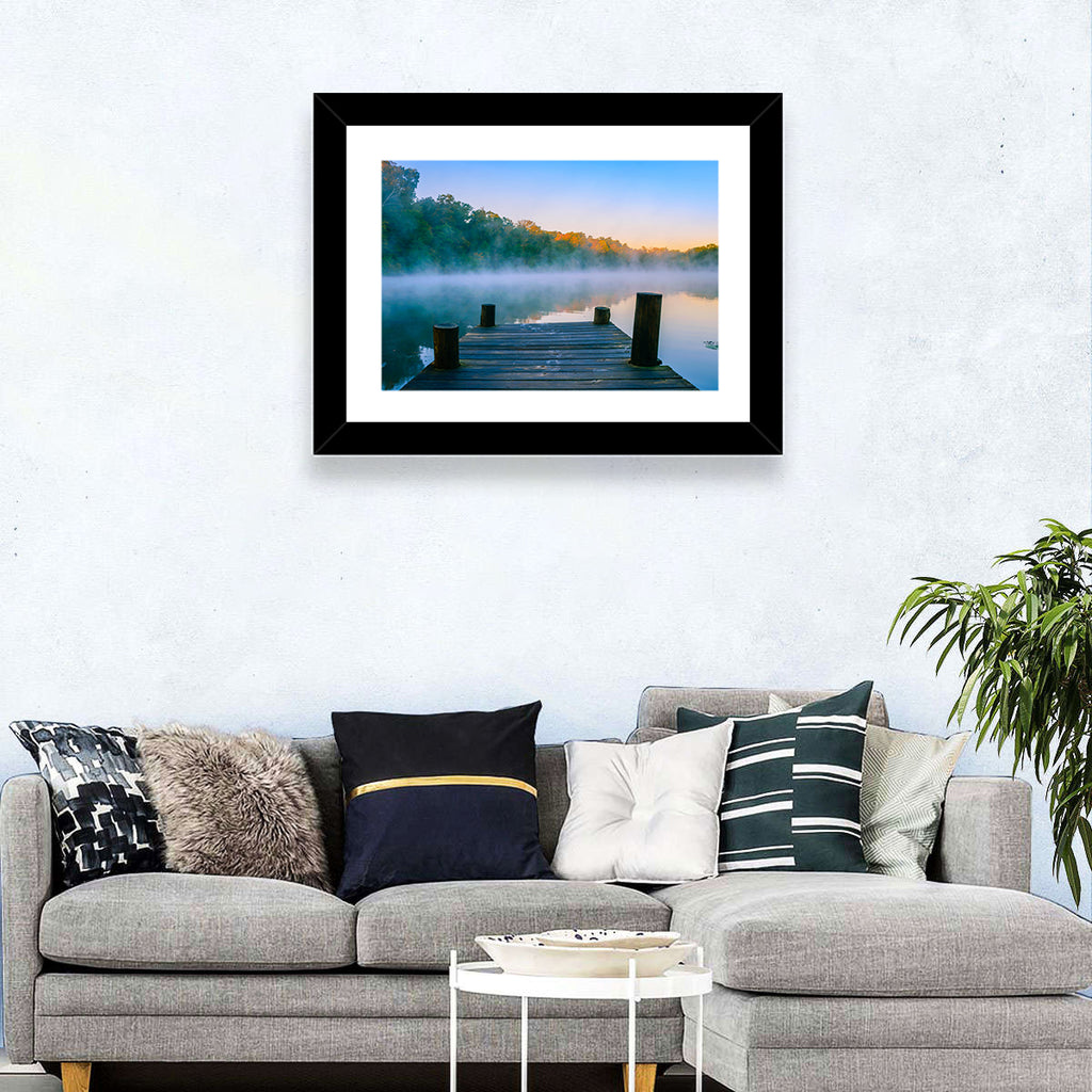 Misty Dock, Mt Saint Francis Wall Art
