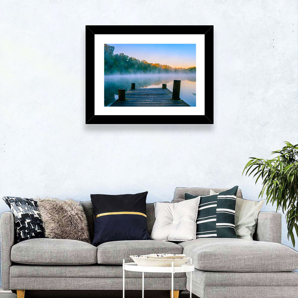 Misty Dock, Mt Saint Francis Wall Art