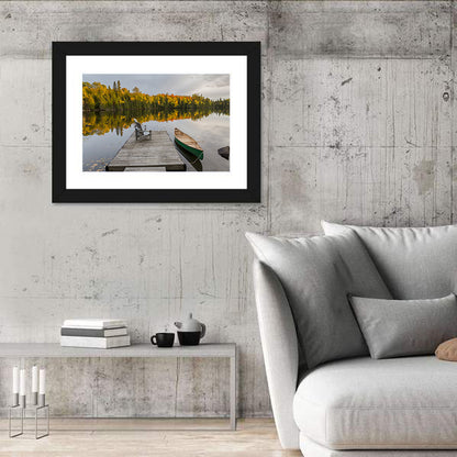 Ontario Autumn Lake Dock Wall Art