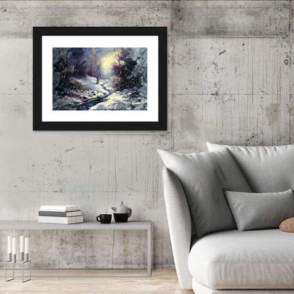 Frozen Stream in Winter Wall Art